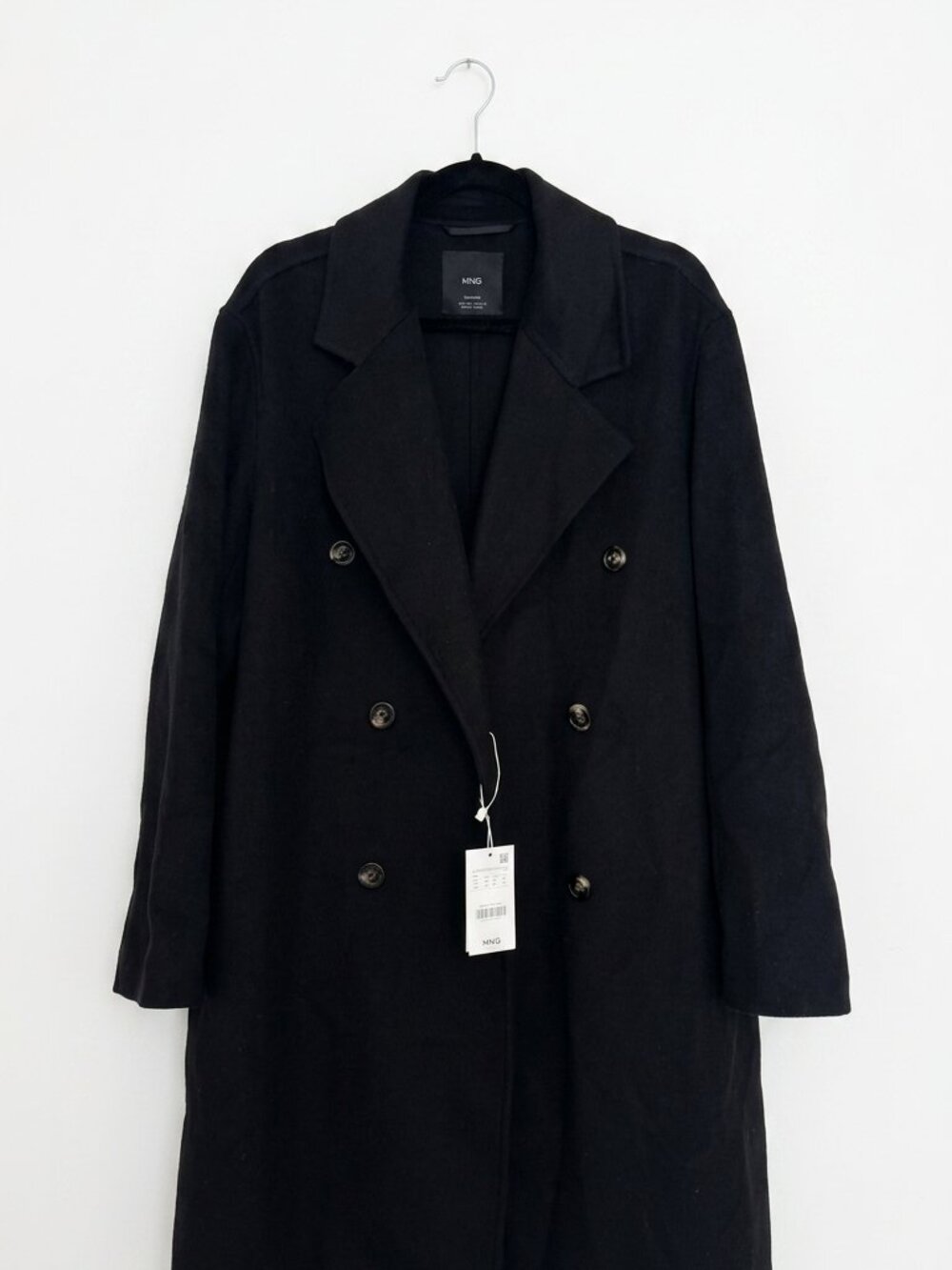 Mango Handmade Oversized Wool Coat - Black NWT M